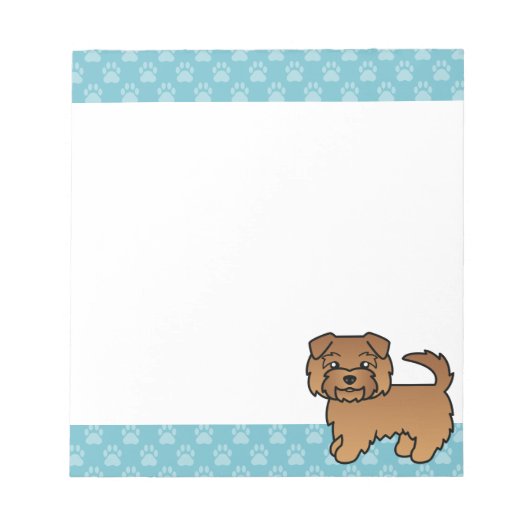 Bloc-note Illustration de chien de dessin animé Red Norfolk (Devant)