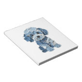 Bloc-note Illustration de chien en patchwork de denim mignon (Incliné)
