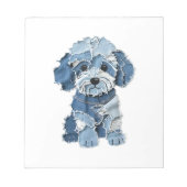 Bloc-note Illustration de chien en patchwork de denim mignon (Devant)