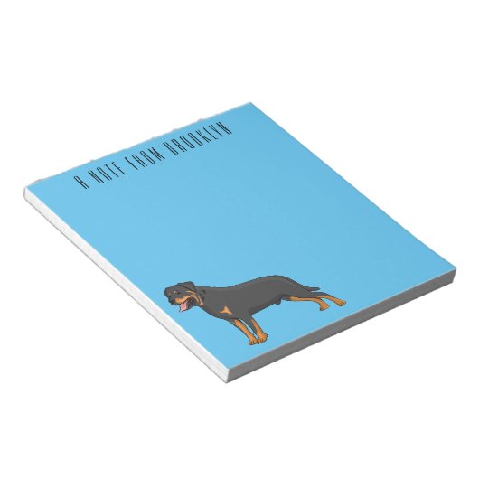 Bloc-note Illustration de chien Rottweiler (Incliné)