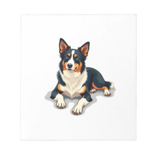 Bloc-note Illustration de chien vintage Border Collie tricol