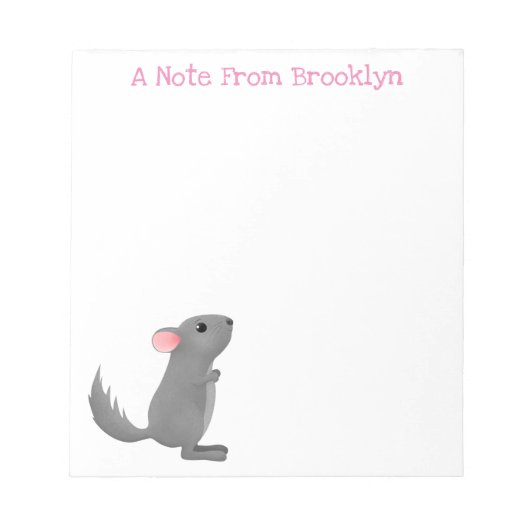 Bloc-note Illustration de chinchilla gris mignon (Devant)