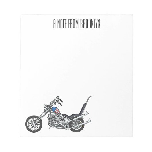 Bloc-note Illustration de Chopper Motorcycle 1950 (Devant)