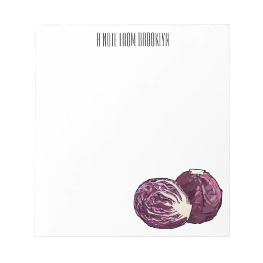 Bloc-note Illustration de chou rouge (Devant)