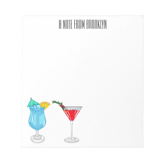 Bloc-note Illustration de cocktail (Devant)
