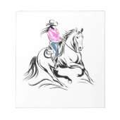 Bloc-note Illustration de cowgirl occidentale à cheval (Devant)
