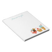 Bloc-note Illustration de crème glacée | Ajouter Votre Nom (Incliné)