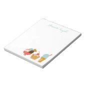 Bloc-note Illustration de crème glacée | Ajouter Votre Nom (Tourné)