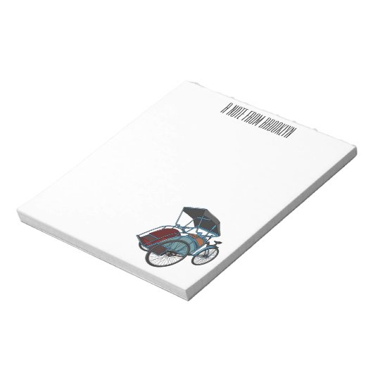 Bloc-note Illustration de cyclo-pousse (Tourné)