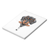 Bloc-note Illustration de dachshund mignon regardant par une (Tourné)