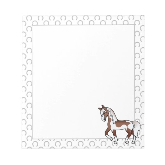 Bloc-note Illustration de dessin animé de cheval trotteur Pi (Devant)