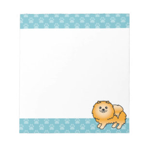 Bloc-note Illustration de dessin animé de chien Pomeranian o