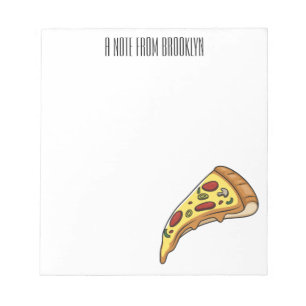 Bloc-note Illustration de dessin animé de pizza 