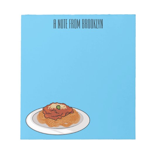 Bloc-note illustration de dessin animé de spaghettis (Devant)
