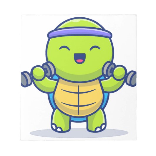 Bloc-note Illustration de dessin animé de tortue mignonne so (Devant)