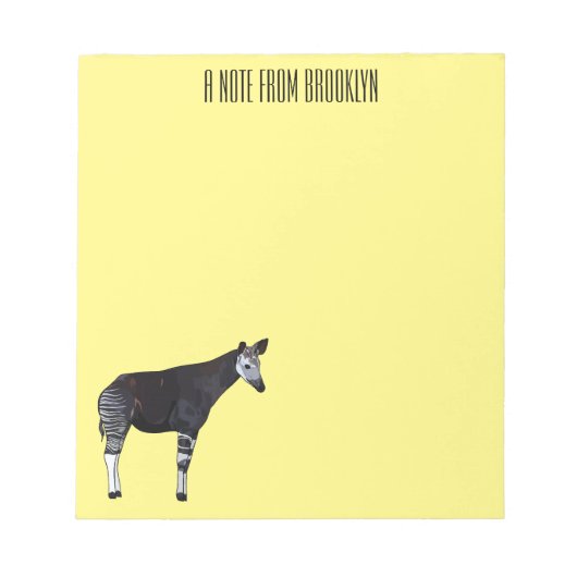 Bloc-note Illustration de dessin animé d'okapi (Devant)