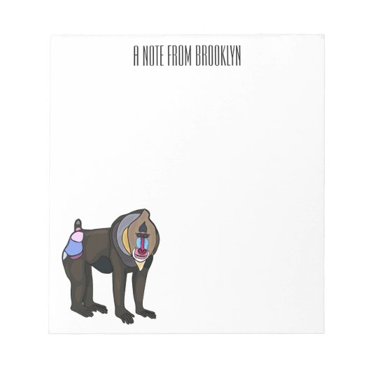 Bloc-note Illustration de dessin animé Mandrill (Devant)