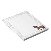 Bloc-note Illustration de dessin animé mignon de cheval bai (Incliné)
