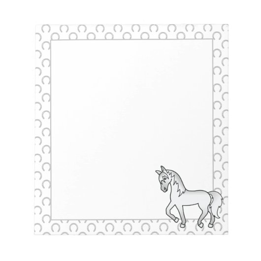 Bloc-note Illustration de dessin animé mignon de cheval trot (Devant)
