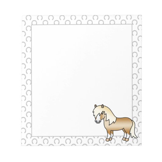 Bloc-note Illustration de dessin animé mignon de poney Shetl (Devant)