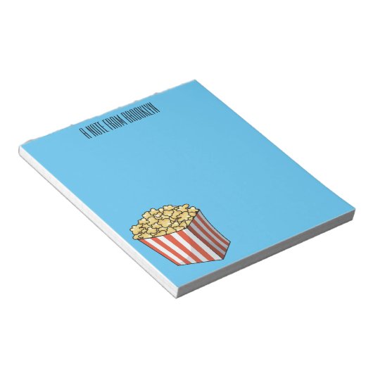 Bloc-note Illustration de dessin animé Popcorn (Incliné)
