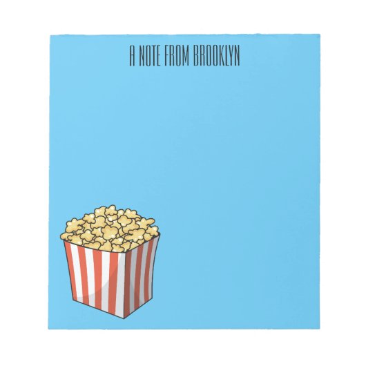 Bloc-note Illustration de dessin animé Popcorn (Devant)