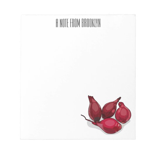 Bloc-note Illustration de dessin animé Shallot (Devant)