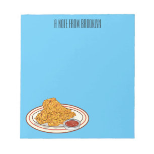 Bloc-note Illustration de dessin animé sur le poulet frit