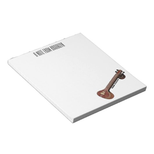 Bloc-note Illustration de dessin de Sitar (Incliné)