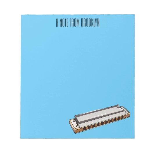 Bloc-note Illustration de dessin d'Harmonica (Devant)