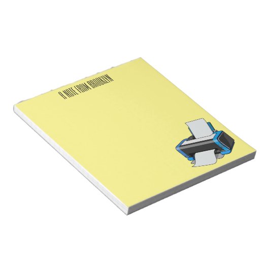 Bloc-note Illustration de dessin d'imprimante (Incliné)