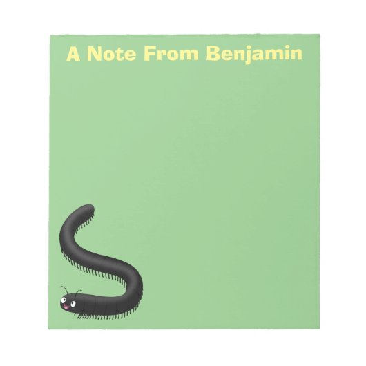 Bloc-note Illustration de dessin mignon millipede (Devant)