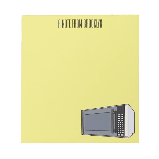 Bloc-note Illustration de dessin sur micro-ondes (Devant)