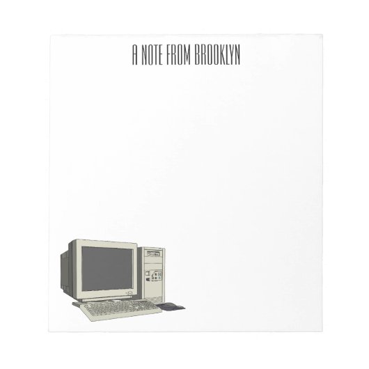 Bloc-note Illustration de dessin sur ordinateur (Devant)