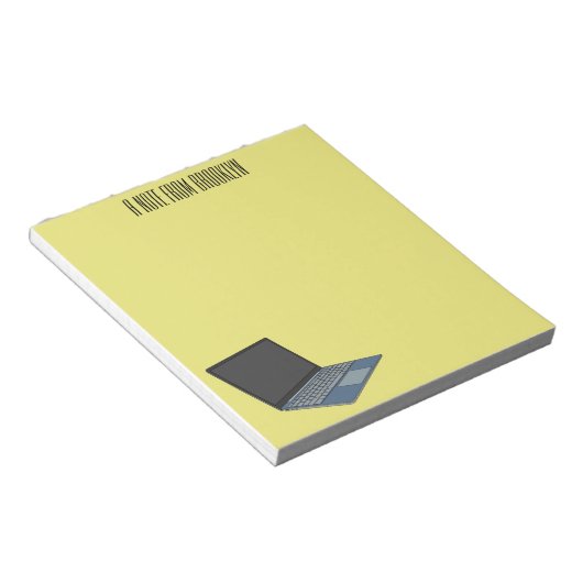 Bloc-note Illustration de dessin sur ordinateur portable (Incliné)