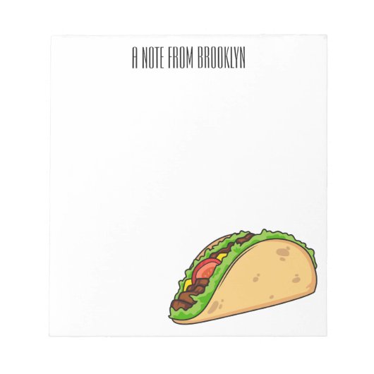 Bloc-note Illustration de dessin sur Taco (Devant)