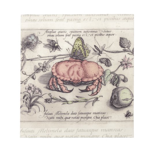 Bloc-note Illustration de fleur d'insecte botanique de crabe (Devant)