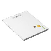Bloc-note Illustration de fleur jaune et d'abeille (Incliné)