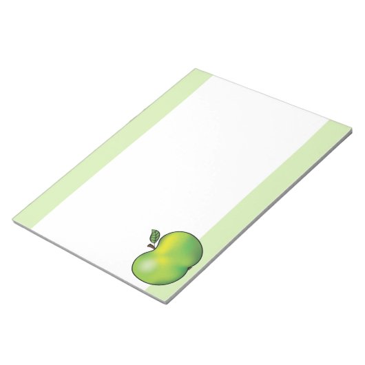 Bloc-note Illustration de fruits de pomme de dessin vert (Incliné)