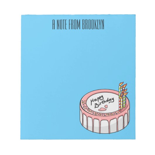 Bloc-note Illustration de gâteau d'anniversaire (Devant)