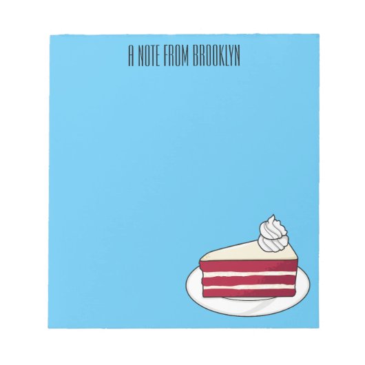 Bloc-note Illustration de gâteau en velours rouge (Devant)