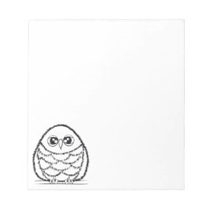 Bloc-note Illustration de hibou noir et blanc