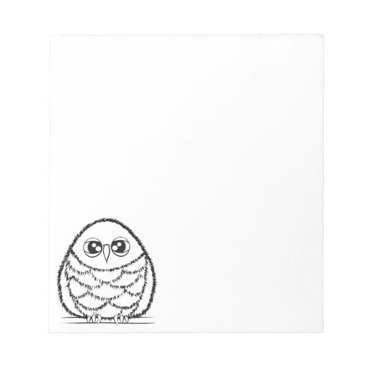 Bloc-note Illustration de hibou noir et blanc (Devant)