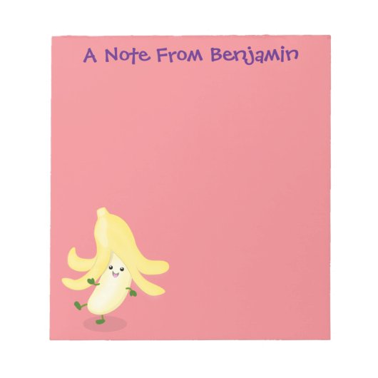 Bloc-note Illustration de la banane de Cute kawaii (Devant)