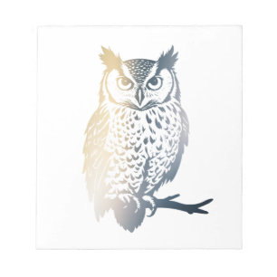 Bloc-note Illustration de la nature des chouettes style silh