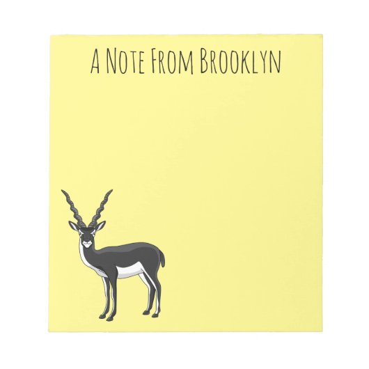 Bloc-note Illustration de l'antilope Blackbuck (Devant)