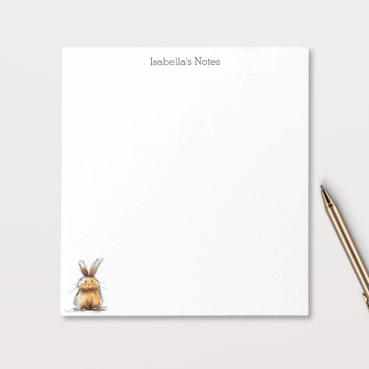 Bloc-note Illustration de lapin brun mignon esquisse