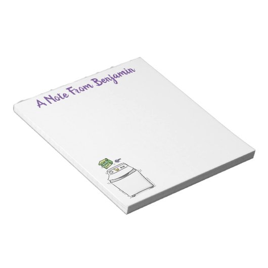 Bloc-note Illustration de lave-linge mignonne (Incliné)