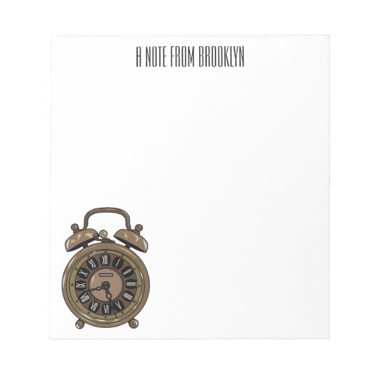 Bloc-note Illustration de l'horloge d'alarme (Devant)