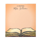 Bloc-note Illustration de livre ouvert Cadeau pour enseignan (Devant)